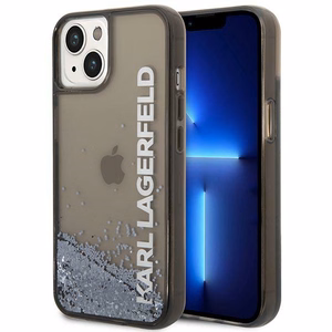 Karl Lagerfeld KLHCP14SLCKVK iPhone 14 6.1 "melns / melns cietais viedtālruņa apvalks šķidrais mirdzums Elong