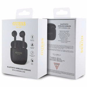 Guess GUTWST26PSK TWS Bluetooth headphones + docking station - black Classic EST Logo