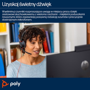 POLY Blackwire C5220 USB-C austiņas +iebūvētais kabelis