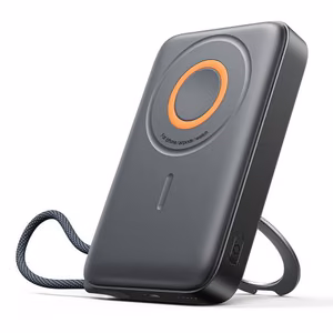 Joyroom JR-PBM02 внешний аккумулятор 22.5W 10000mAh 3в1 магнитный беспроводной совместимый с MagSafe со встроенным кабелем - Чёрный