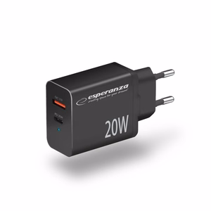 Esperanza EZC105K mains charger 20W melns
