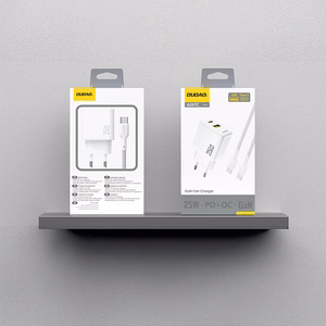 Dudao A26TCEU PD QC 25W GaN USB-A USB-C Wall Lādētājs with USB-C Kabelis - Balts