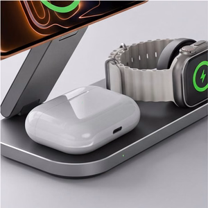 Tech-Protect A52 MagSafe Qi2.2 25 W bezvadu uzlādes stacija 3 ierīcēm – melna