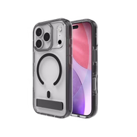 ZAGG Santa Cruz Snap KS Magnētiskais viedtālruņa apvalks ar statīvu iPhone 17 Pro – caurspīdīgs un melns