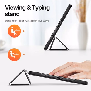 Dux Ducis Domo apvalks ar vāciņu un viedo miegu Xiaomi Redmi Pad Pro (4G/5G)/Poco Pad 12.1 - melns