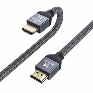 Kabelis (m) HDMI 2.1 8K 60 Hz 48 Gbps / 4K 120 Hz / 2K 144 Hz 2 m sudrabains (m) (WHDMI-20)