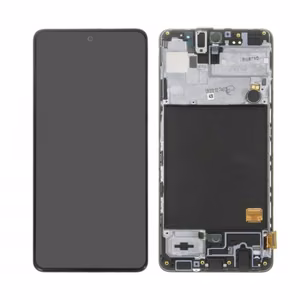 LCD Displejs Saderīgs ar Samsung A515 A51 Melns ar Frame HQ