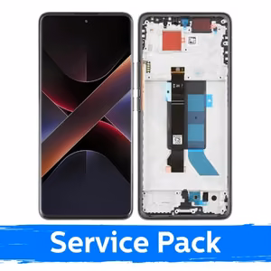 LCD-дисплей совместимый с Xiaomi Poco X7 5G с рамкой / чёрный / (Service Pack)