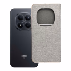 LUNA Book Gold maciņš priekš Xiaomi Redmi Note 15 Pro Plus 5G, sudrabs