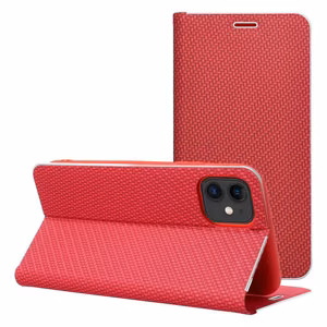Viedtālruņa apvalks LUNA Book Carbon IPHONE 17 Pro Max sarkans