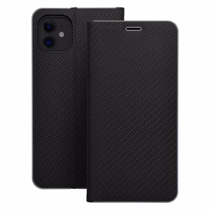 Viedtālruņa apvalks (m) - LUNA Book Carbon IPHONE 11 melns (m)