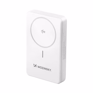 Внешний аккумулятор Wozinsky WLWP-10KA0Y3WS 22.5W PD Qi2 10000 mAh, с подставкой, 1x USB-A, 1x USB-C - белый