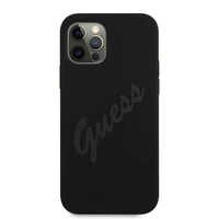Guess GUHCP12LLSVSBK iPhone 12 Pro Max 6.7" melns/melns cietais apvalks Script Vintage