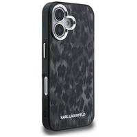 Karl Lagerfeld IML Leopard Pattern MagSafe macins iPhone 16 - melns