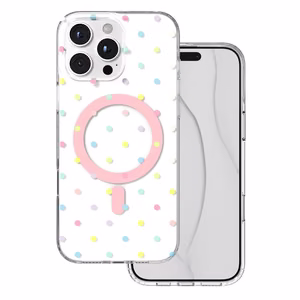 Bubble Dots Mag maciņš iphone 16 Pro Max 6,9" balts