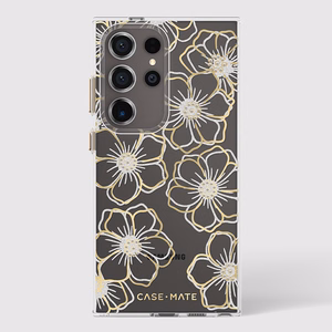 Case-Mate Floral Gems vāciņš ierīcei Samsung Galaxy S24 Ultra, zelta krāsā
