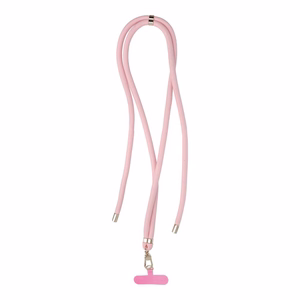 SWING (8 mm) tālruņa siksniņa, tālruņa piekariņš ar regulējamu garumu / auklas garums 165 cm (maks. 82,5 cm cilpā) / uz pleca vai ap kaklu – gaiši rozā