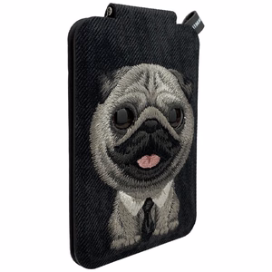 Nimmy New Big-Eye Cute Pets 2.0 Dog MagSafe magnētiskais karšu maciņš tālrunim ar statīvu – melns
