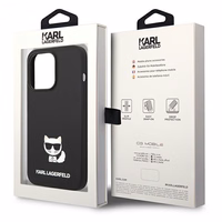 Karl Lagerfeld KLHCP14XSLCTBK iPhone 14 Pro Max 6.7 "cietais apvalks melns / melns Silikona Choupette Ķermenis