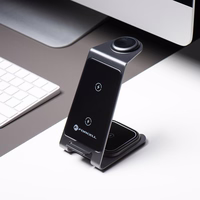 Forcell F-ENERGY Simply Charge 3in1 alumīnijs saderīgs ar Apple Watch un Samsung Watch pelēks