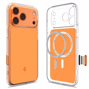Spigen Thin Fit MagSafe Чехол для iPhone 17 Pro Max - прозрачный оранжевый