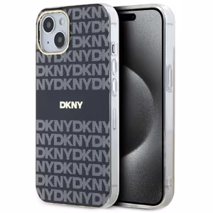 DKNY IML mono un svītru magnētiskais viedtālruņa apvalks iPhone 15/14/13 - melns