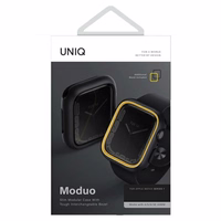 Uniq Moduo viedtālruņa apvalks Apple Watch 4/5/6/7/8/9/SE/SE2 44/45mm - melns un sinepju