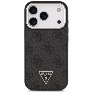 Guess Чехол для iPhone 17 Pro совместимый с MagSafe GUHMP17LP4TSRCMK (PU 4G W/Triangle Logo SL) чёрный