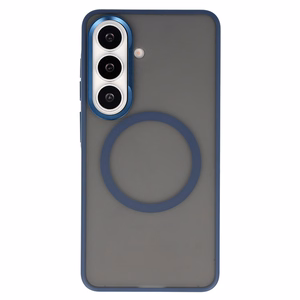 Liavec Soft Case maciņš ar metāla rāmi Samsung Galaxy S26, tumši zils