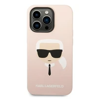 Karl Lagerfeld KLHMP14LSLKHLP iPhone 14 Pro 6.1 "cietais apvalks gaiši rozā / gaiši rozā Silikona Karla Galva Magsafe
