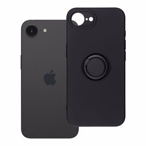 Viedtālruņa apvalks ar silikona gredzenu IPHONE 16e (SE 4 2025) melns