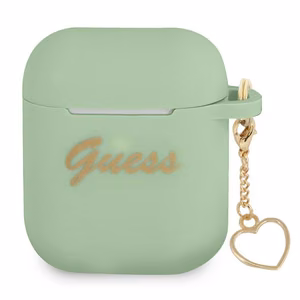 Guess GUA2LSCHSN AirPods apvalks zaļš silikona šarma sirds kolekcija