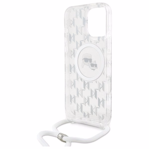 Karl Lagerfeld IML Crossbody Monogram Karl & Choupette Head MagSafe Case for iPhone 16 Pro - Clear