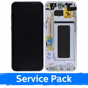 LCD Displejs Saderīgs ar Samsung G955 S8 Plus Ar Frame / Arctic Sudrabs / (Service Pack)