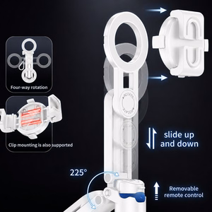 Blavec alumīnija selfiju kāts Coco PRO Mini P-01 Magsafe Auto pop četrkājis + tālvadības pults + turētājs 0,48 metri (SSCPMP01-MQHW048) balts