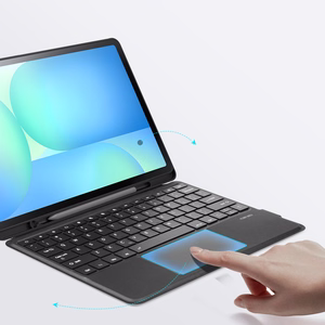 Dux Ducis DK sērijas tastatūras maciņš Samsung Tab S10 FE+ (Plus) ar fona apgaismojumu, melns