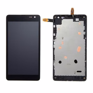 LCD ekrāns Microsoft (Nokia) Lumia 535 ar skārienjutīgo ekrānu un rāmi melns oriģināls 2C (lietots, B klase)