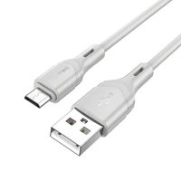 Borofone kabelis BX99 Method - USB uz MicroUSB - 2,4A 1 metrs, pelēks