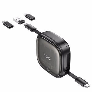 Kabelis All-in-one savelkams ar maināmiem uzgaļiem Hoco PD 3A 60W 0,95 m U140 melns