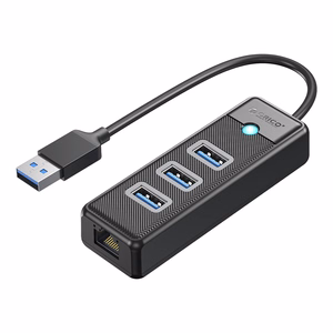 Orico PW3UR25-U3 USB Hub 4-Port 3x USB-A 3.0 1x RJ45 2.5G Ethernet 0.5m - Black