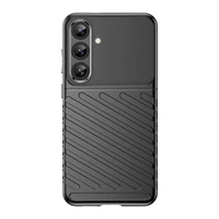 Pērkona apvalks Samsung Galaxy S25+ silikona bruņu vāks - melns