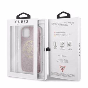 Guess GUHCN58PCUGLPI iPhone 11 Pro rozā/rozā hard case 4G Circle Glitter