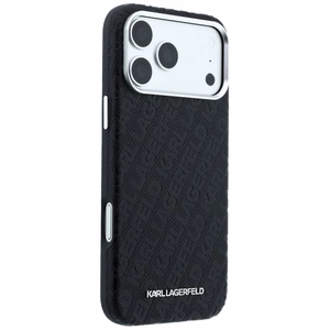 Karl Lagerfeld PU Grained Allover Semi Wrap MagSafe maciņš Apple iPhone 18 Pro Max, melns