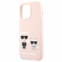Karl Lagerfeld Silikonais Karl&Choupette apvalks iPhone 13 Pro / iPhone 13 - gaiši rozā krāsas