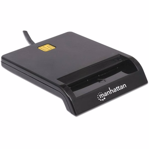 Manhattan USB-A kontakta viedkaršu lasītājs, 12 Mbps, ārējais, melns, kabelis 105 cm