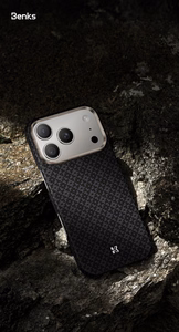 Benks Magnetic Armor Air Armor Grid Kevlar maciņš ar metāla rāmi 600D (B067) iPhone 17 melns