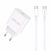 Lādētājs Jellico AK180 20W USB-C + USB-C uz USB-C kabelis 1.0m, balts