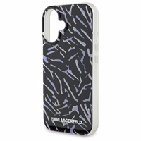 Karl Lagerfeld Zebra Pattern & Cord viedtālruņa apvalks iPhone 16 Plus - violets