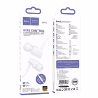 HOCO universālās austiņas ar mikrofonu M112 baltas