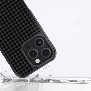 AmazingThing Titan Max Apvalks ar 600D aramīdu šķiedrām iPhone 16 Pro - melns
